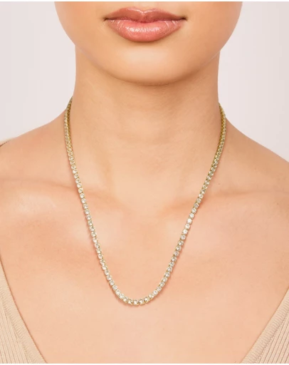 Lovisa - Waterproof Gold Plated Stainless Steel Cubic Zirconia Tennis Necklace