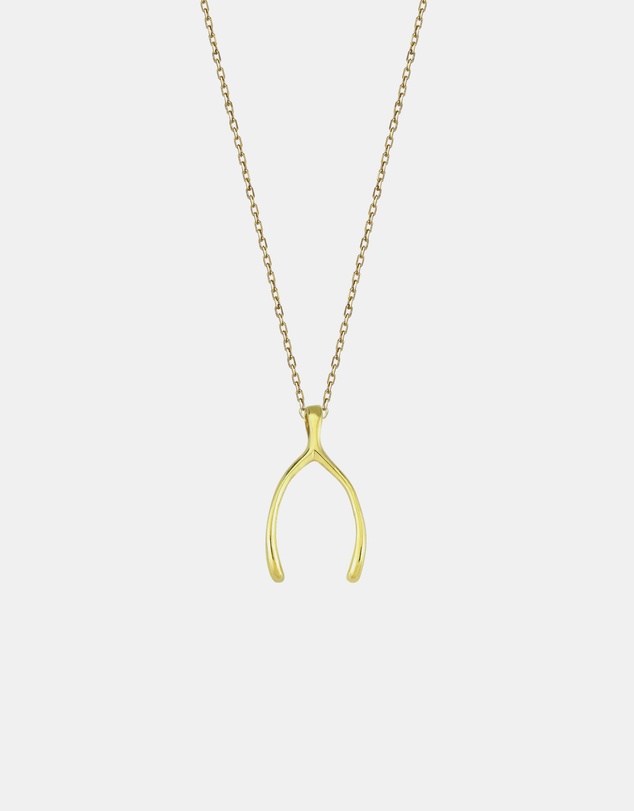 Zoe Olivia - 9K Gold Lucky Wishbone Necklace