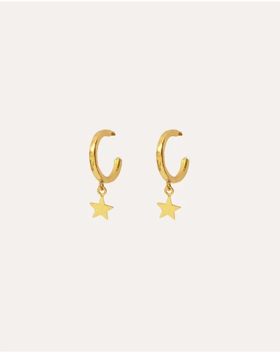 Ottoman Hands - Star Charm Hoop Earrings