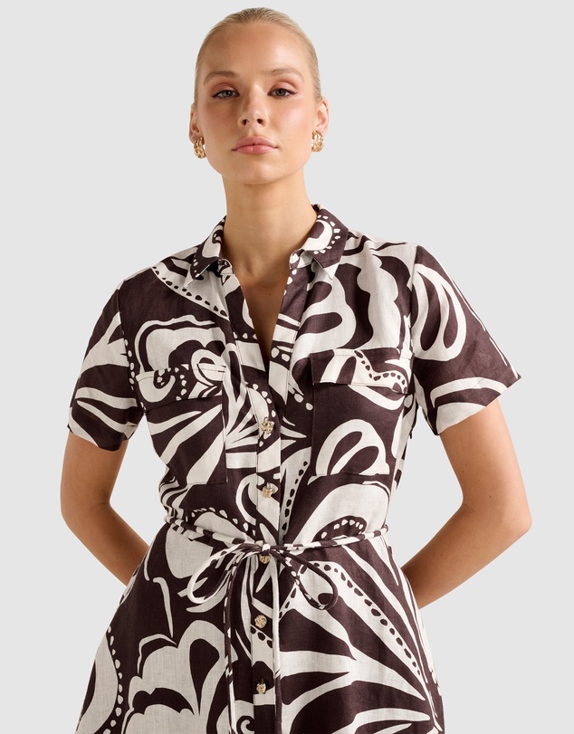Forever New - Grace Linen Shirt Mini Dress