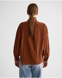 Oxford - Jenna Rayon Blend Scarf Neck Top
