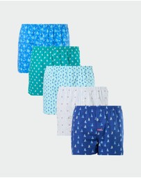 Mitch Dowd - Mitchdowd Mens Woven Boxer Shorts 5 Pack Beach Print