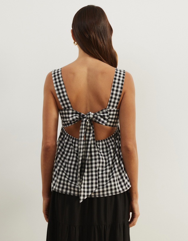 Atmos&Here - Billie Self Tie Gingham Top