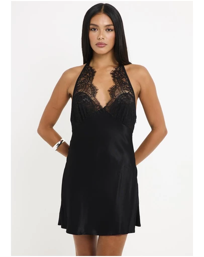 Alice In The Eve - Talia Halter Lace Mini Dress
