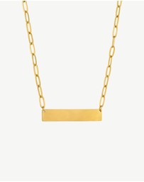 Zahar - Engravable Bar Paperclip Necklace