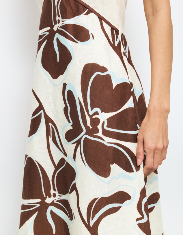AERE - Nela Halter Linen Midi Dress