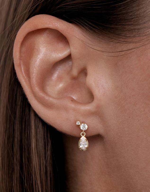 By Charlotte - Quiet Radiance Drop Stud Earrings
