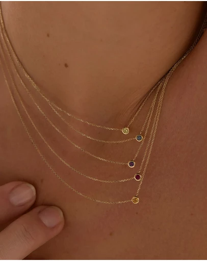 Kirstin Ash - Petite Birthstone Necklace August Peridot