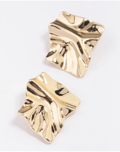 Lovisa - Gold Plated Warped Metal Stud Earrings