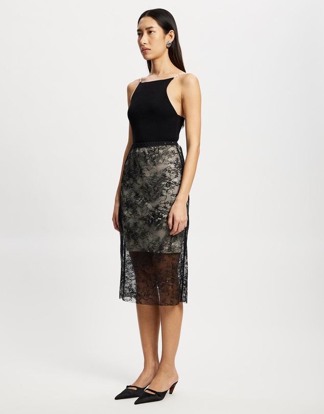 Lindsay Nicholas New York - Sheer Lace Skirt with Underskirt