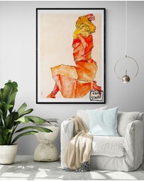Inka Arthouse - Red Dress by Egon Schiele Art Print