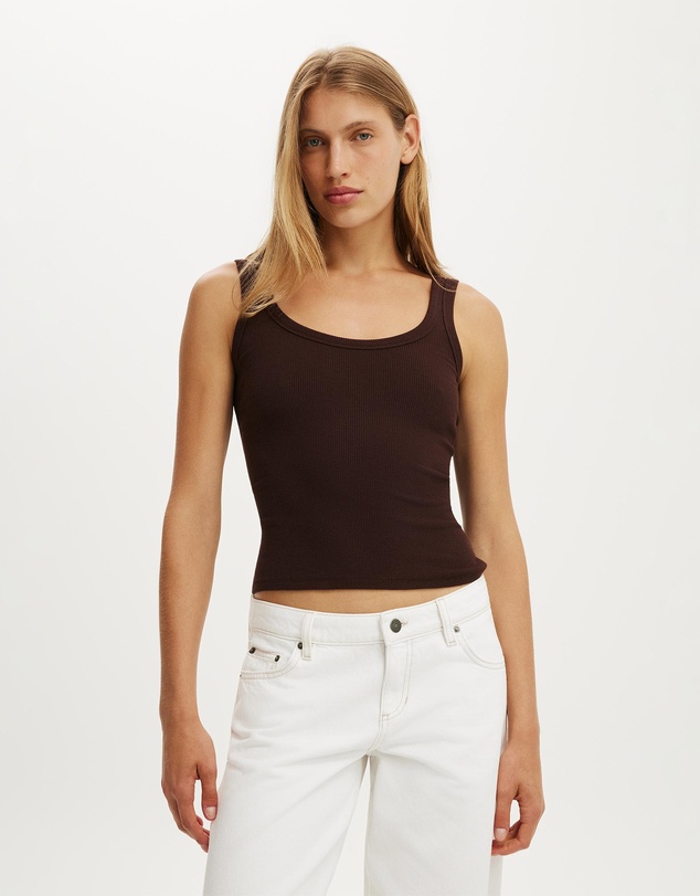 Cotton On - Blake Rib Scoop Tank