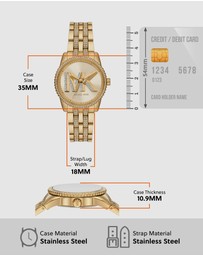 Michael Kors - Ritz Gold Tone Analogue Watch