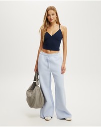 Cotton On Body Active - Plush Tie Waist Wide Leg Sweatpant