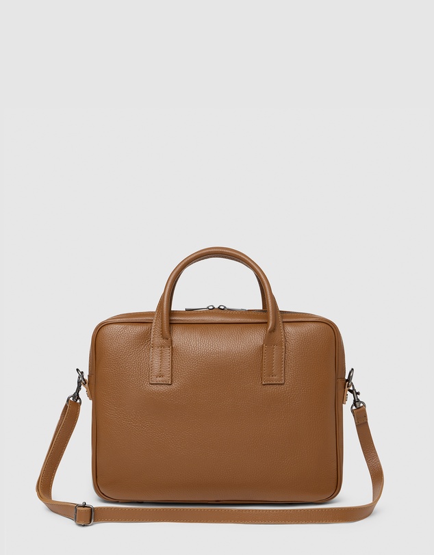 Republic of Florence - The Glasgow Pebble Tan Slim Briefcase