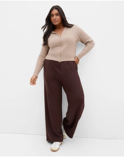 City Chic - Kayla Hooded Zip Through Knit Cardigan