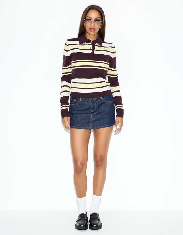 Dazie - Off Duty Striped Knit Sweater