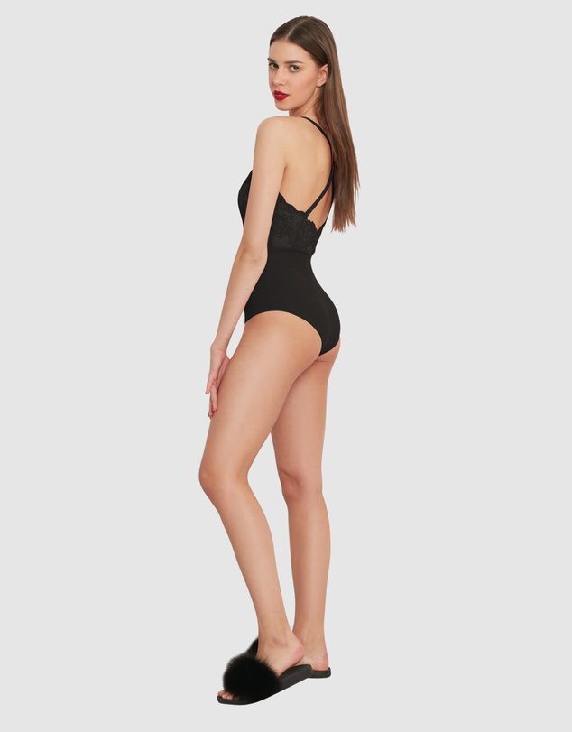 Oh!Zuza - Viscose & Sheer Lace Lingerie Bodysuit