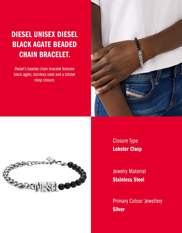 Diesel - Diesel Font Silver Tone Bracelet