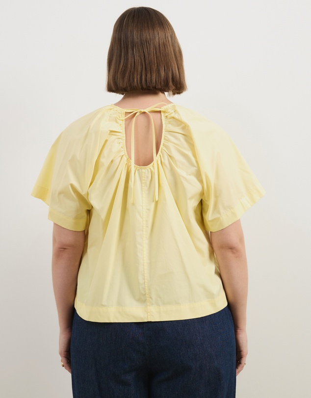 Atmos&Here Curvy - Tirsa Cotton Gathered SS Top