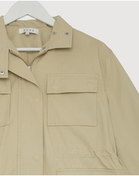 Revibe - Repaired AERE Rory Organic Cotton Funnel Neck Jacket - AU 10