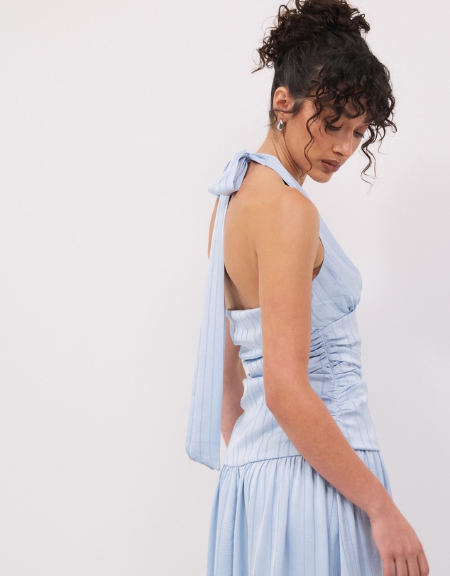 Calli - Sayer Satin Midi Halter Dress