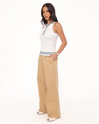 Petal & Pup - Mia Wide Leg Cropped Pant - Taupe
