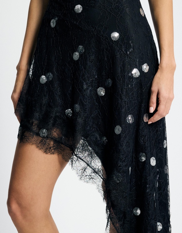 Lover - Zinnia Polka Asymmetrical Mini Dress
