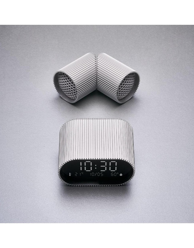 Lexon - Lexon Ray Clock Lcd Alarm Clock With Temperature / Humidity Display - Alu Polish