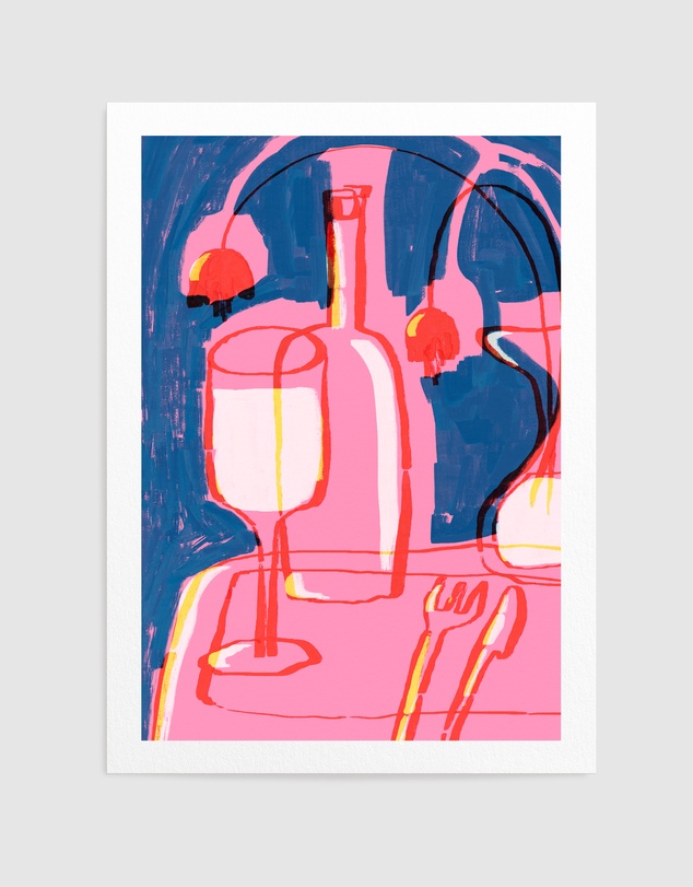 Olive et Oriel - Neon Still Life No 4 by Treechild Art Print