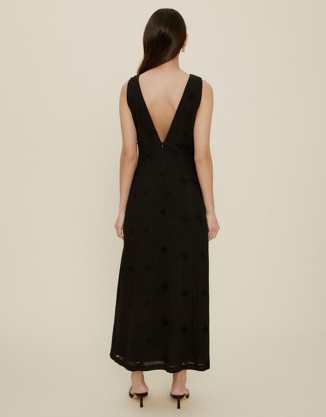 The Fated - Esther Column Broderie Midi Dress