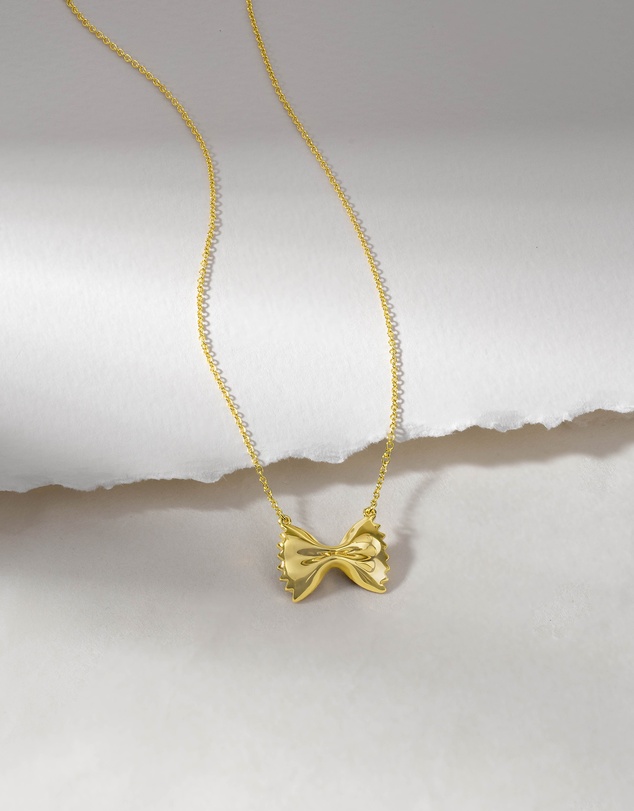 Wanderlust + Co - Bow Tie Pasta Gold Necklace