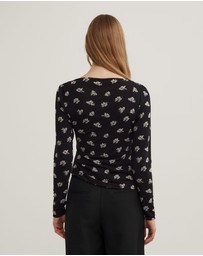 Witchery - Mesh Drape Long Sleeve Top