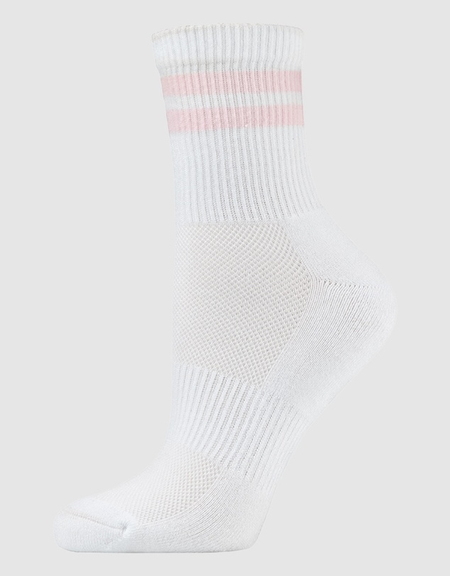 Pussyfoot - 6 Pack Unisex Striped Sport Quarter Crew Socks Bamboo Blend & Arch Support
