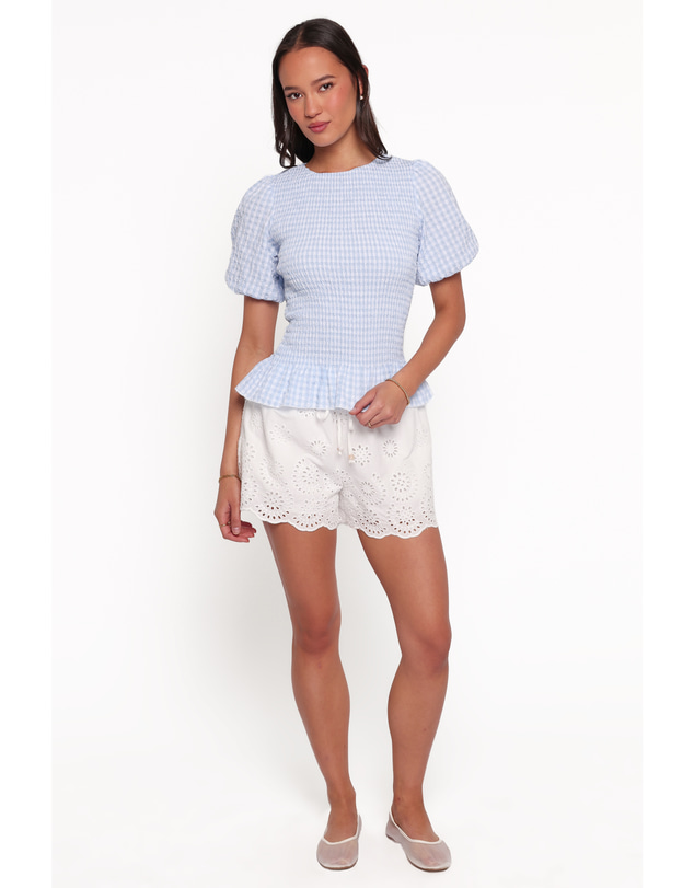 Petal & Pup - Callista Shirred Waist Top - Baby Blue