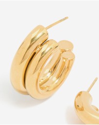 Lovisa - Waterproof Gold Plated Stainless Steel Double Illusion Hoop Earrings