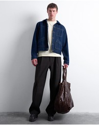 Topman - Wide Leg Check Smart Trousers