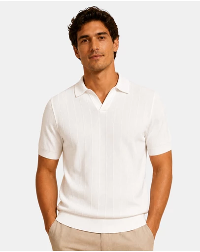 Henry Bucks - MCKINNON & CO Textured Knit WHITE *Online Only