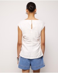 AERE - Aria Linen Trim Detail Top