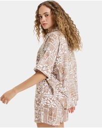 Roxy - Womens Beachy Nostalgia Slub Short Sleeve Shirt