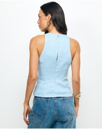 AERE - Frankie Linen Asym Hem Top