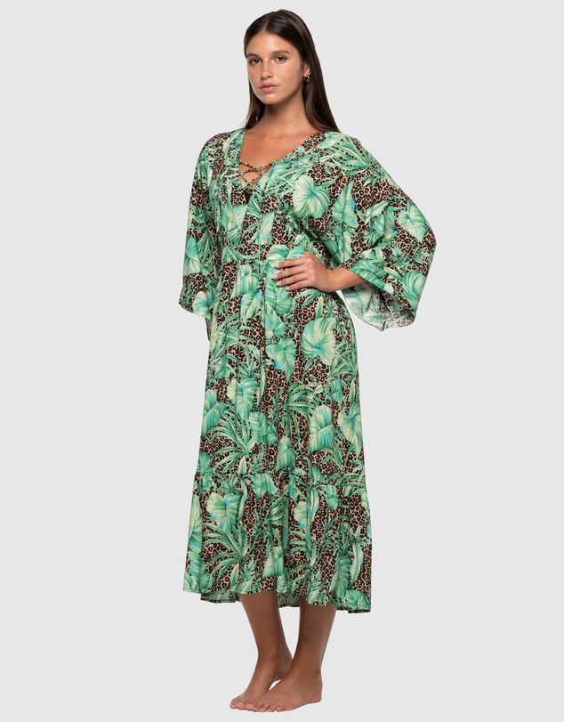 Nip Tuck Swim - Exotic Eden Corrimal One Size Maxi Dress