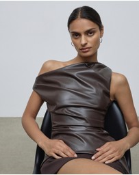 Lover - Eira PU Asymmetrical Top