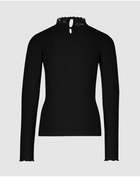 Like FLO - Long Sleeve Lace Turtleneck Top - Kids-Teens