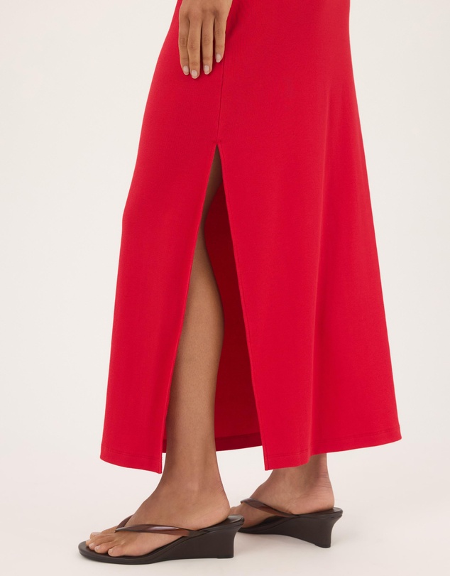 Atmos&Here - Heidi Organic Cotton Rib Off Shoulder Midi Dress