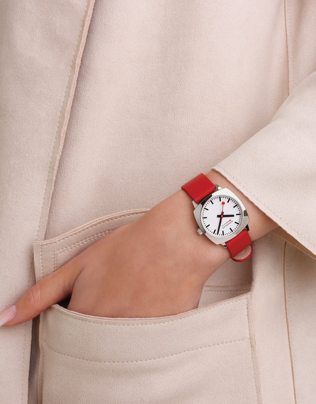 Mondaine - Mondaine Official Swiss Railways Petite Cushion Vegan Leather Watch