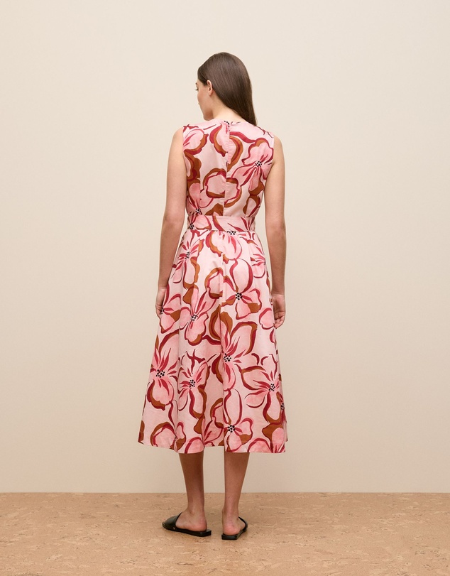 Trenery - Peony Sateen Sleeveless Dress in Soft Pink