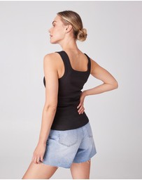 Ceres Life - Zaeli Contour Rib Square Neck Tank