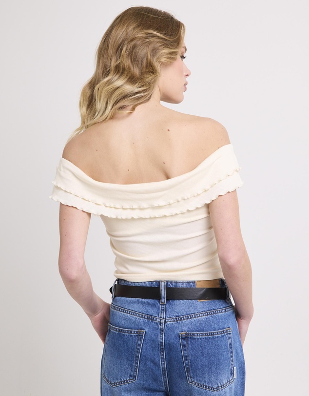 Subtitled - Mily Rib Ruffle Top
