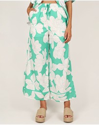Petal & Pup - Bentley Wide Leg Pant - Green Floral